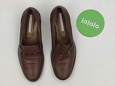 adidasy do ta: Skórzane mokasyny damskie – brązowe - Model: klasyczne — 2