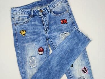 spodnie jeansowe z naszywkami: Jeansy damskie, rozmiar S — 1