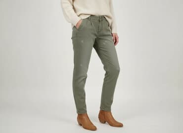 czerwone chinosy damskie: Spodnie materiałowe damskie, rozmiar S — 7