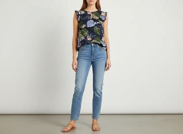 bluzki z printem: Tom Tailor Denim, Top damski, rozmiar M — 7