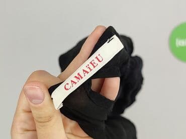 czarne bluzki dekolt v: CAMAIEU, Bluzka damska, rozmiar S — 4