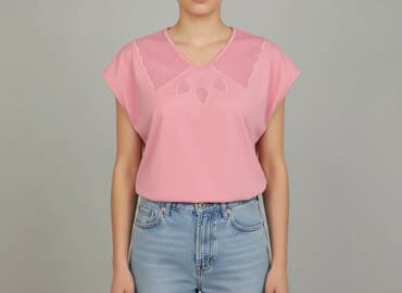 sweter piórkowy na drutach: Bluzka damska, rozmiar L — 5