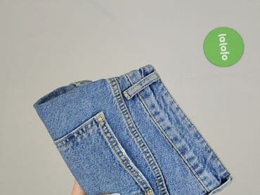 krótkie jeansowe spodenki z wysokim stanem podarte: Szorty damskie, rozmiar S — 5