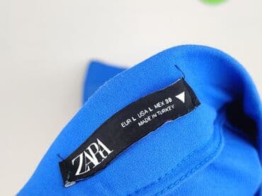 srebrne legginsy: Zara, Spodnie materiałowe damskie, L — 4