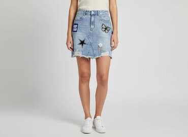 jeansowe mini spódnice: Spódnica damska, rozmiar S — 6