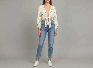 bershka bluzki w kwiaty: Bershka, Bluzka damska, rozmiar XS — 7