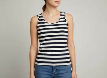 bluzki basic w paski: Women`s T-shirt, size S — 1