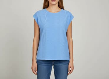 niebieska bluzki z krótkim rękawem: TEX, Bluzka damska, rozmiar M — 1