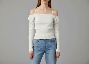 biala bluzka na dlugi rekaw: Bluzka damska, rozmiar S — 1