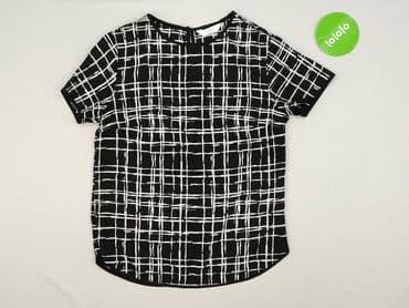 bluzka w kratę czarno biala: Bluzka damska, rozmiar S — 3
