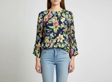 granatowa bluza: Reserved, Bluzka damska, rozmiar XS — 7