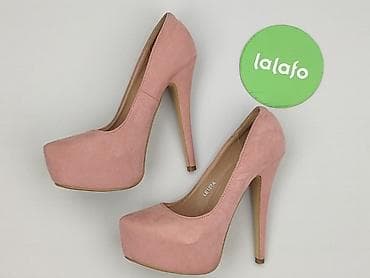 platforma wszystko: Cieliste różowe czółenka na bardzo wysokim obcasie z platformą - — 3