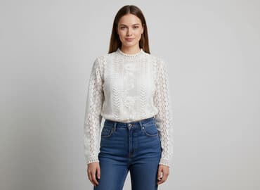 biale bluzki z gipiurą: Miss Selfridge, Bluzka damska, rozmiar XS — 8