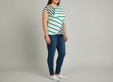 bluzki basic w paski: Women`s T-shirt, size XL — 1