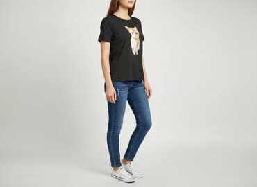 koszulki z kotami damskie: Women`s T-shirt, size M — 1