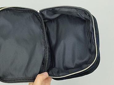 guma ozdobna szeroka: Granatowa kosmetyczka/etui damskie - Materiał: miękki welurowy plusz — 4