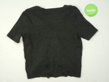 czarne t shirty w serek damskie: Reserved, T-shirt damski, rozmiar M — 3