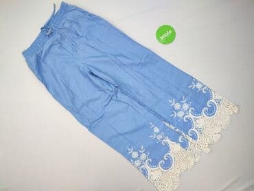 szerokie spodnie do kolan: Material trousers for women, size S — 3