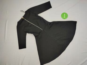 czarna sukienka z rozszerzanymi rękawami: Women`s dress, size S — 4