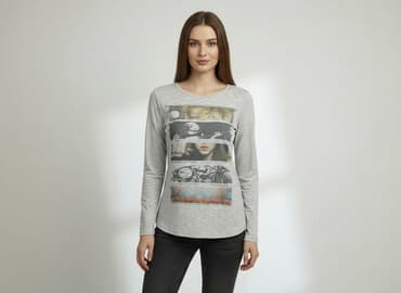 szara bluzka damska: Bluzka damska, rozmiar S — 6