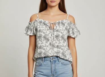 bluza w kwiaty medicine: Bluzka damska, rozmiar L — 6