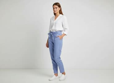 cropp spodnie damskie czarne: Terranova, Spodnie materiałowe damskie, rozmiar M — 1