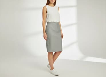 plisowane spódnice szara: Top Secret, Spódnica damska, rozmiar L — 7