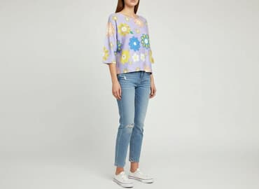 lawendowa bluzki damskie: Woman Collection, Bluzka damska, rozmiar L — 6