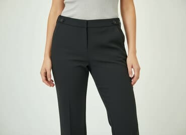 buty zimowe lv: Spodnie materiałowe damskie, rozmiar L — 6