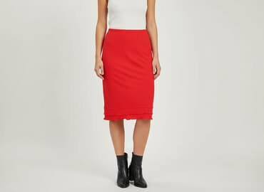 jedwabne spódnice midi: Women`s skirt, size L — 1