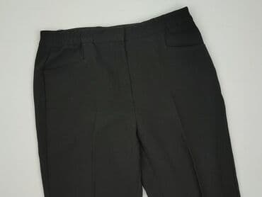 spodnie z wysokim stanem czarne eleganckie: Material trousers for women, size M — 1