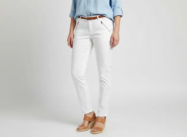 biale spodnie reserved: Reserved, Spodnie materiałowe damskie, rozmiar M — 1