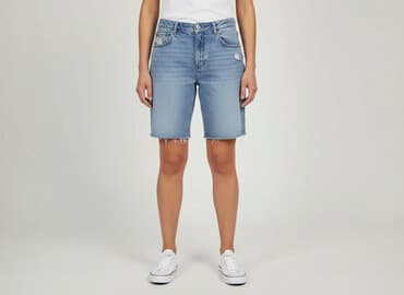 spodenki jeansowe z wysokim stanem pull and bear: Denim Co, Szorty damskie, rozmiar XL — 6