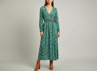 reserved sukienka butelkowa zieleń: Reserved, Sukienka damska, rozmiar 2XS — 5