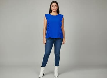 chabrowa bluzki plus size: Bluzka damska, rozmiar 3XL — 6