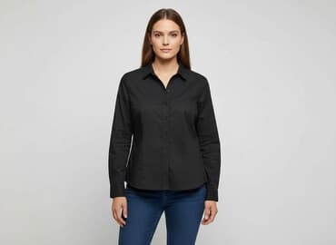 czarne bluzki rekaw 3 4: Bluzka damska, rozmiar M — 9