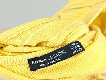 bluzka żółta w czarne paski: Bershka, Top damski, rozmiar M — 4