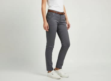 szare szerokie jeansy: M.Sara, Spodnie materiałowe damskie, rozmiar S — 7