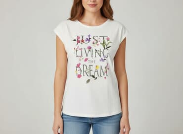 koszula damska z napisami: T-shirt damski, rozmiar M — 1