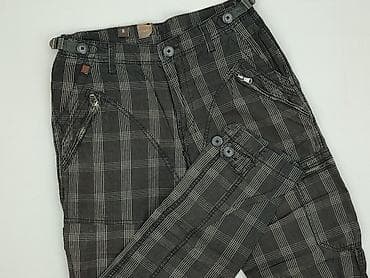 pull and bear cargo: Spodnie męskie Cropp, rozmiar S - Wzór: ciemnoszara krata z jasnymi — 1