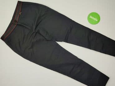 spodnie czarne damskie z niskim stanem: Spodnie materiałowe damskie, rozmiar M — 3