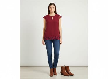 czerwone bluzki eleganckie: Bluzka damska, rozmiar M — 1