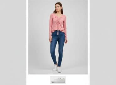 bluzki z odcieciem pod biustem: Bluzka damska, rozmiar S — 6