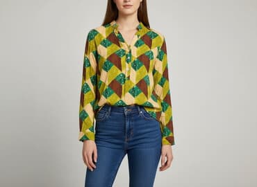 zielone eleganckie bluzki: Bluzka damska, rozmiar S — 6