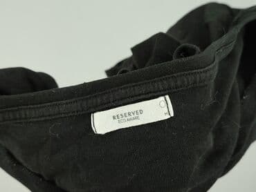 czarne t shirty w serek damskie: Reserved, T-shirt damski, rozmiar M — 5