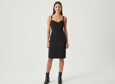 bershka body czarne: Bershka, Sukienka damska, rozmiar S — 8