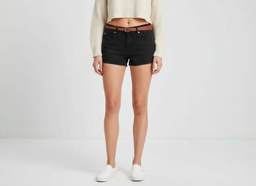 skórzane spodenki stylizacje: H&M, Szorty damskie, rozmiar M — 8