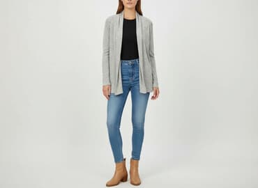 buty na koturnie z futerkiem: Kardigan damski, rozmiar M — 6