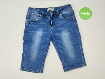 krótkie spodenki z wysokim stanem jeansowe: Szorty damskie, rozmiar M — 3