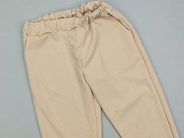 jeggings pull and bear: Beżowe spodnie damskie z gumką w pasie - Krój: zwężane nogawki, talia — 1